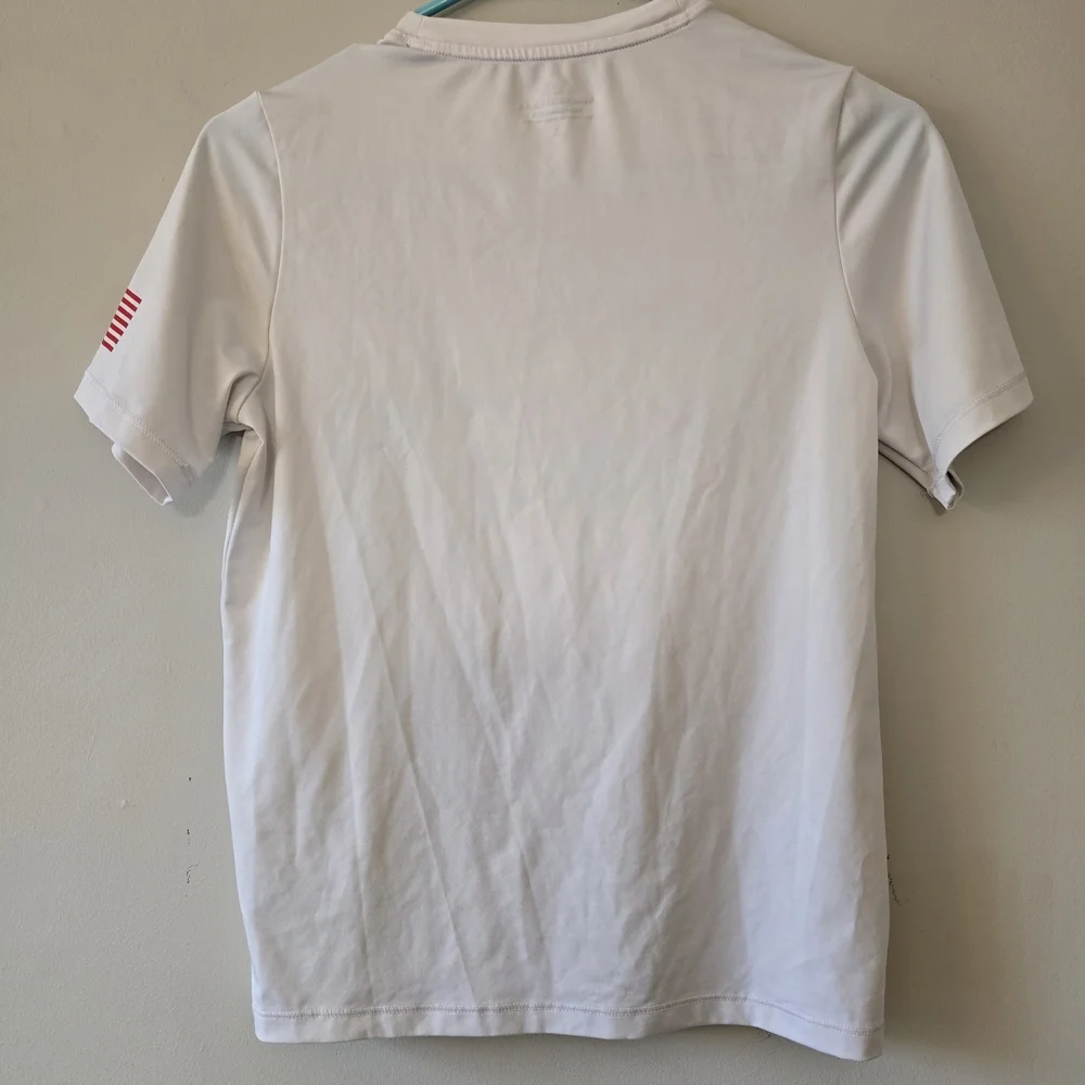 Vineyard Vines Kids White USA Graphic Tee with Flag Whale - Picture 3 of 4